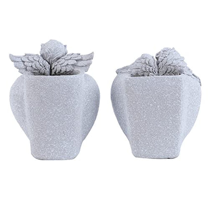 Angel and Cross Cemetery Grave Memorial Vases，Grave Decorations for Cemetery，Set of 2 Cemetery Memorial Vases with Removable Stakes,Memorial Gifts for Loss of Loved