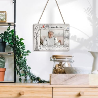 Remember Me Picture Frame for Loss of Loved one, Sympathy Bereavement Gifts for Family, Condolences Remembrance In Memory of Mom Dad Brother Sister Baby, Tabletop and Wall Mount Display 4x6” - color: Grey