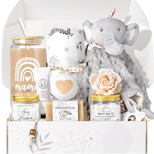 iAOVUEBY New Mom Gifts for Women After Birth, Baby Shower Gifts for Mom to Be, Pregnancy Gifts for Expecting Mom, First Time Mothers Day Gift for New Mom, Pregnancy Gifts for Women and Baby - color: B. Elephant White