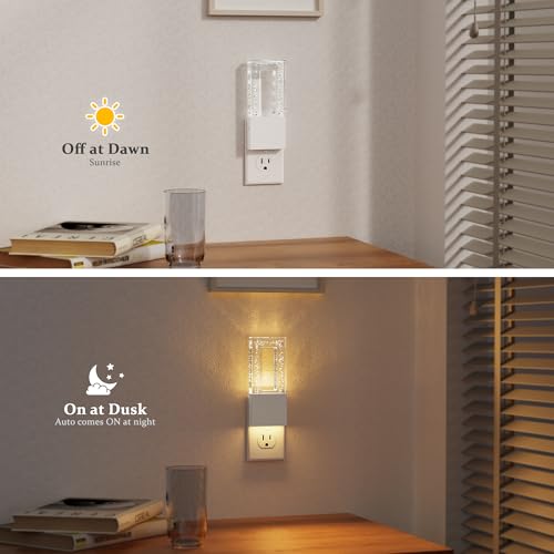 JandCase Night Lights Plug into Wall, Dusk to Dawn Sensor, 3000K Soft White - color: White-3000K, size: 2 Pack