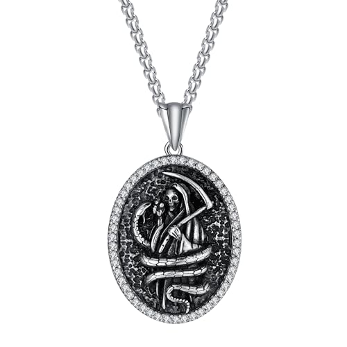 925 Sterling Silver Patron Saint Necklace Amulet Miraculous Medal Pendant Jewelry for Men Women with Friendship Talisman Travel Inspirational Gifts - color: black-E