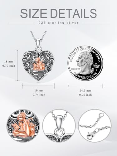 Midari Personalized Heart Locket Necklace That Hold 2 Pictures 925 Sterling Silver Oxidized Photo Necklace Memory Custom Photo Lockets Necklaces Jewelry Gifts for Family Women Lover Mom Dad - color: Book Lover, style: Locket+Photo+Text