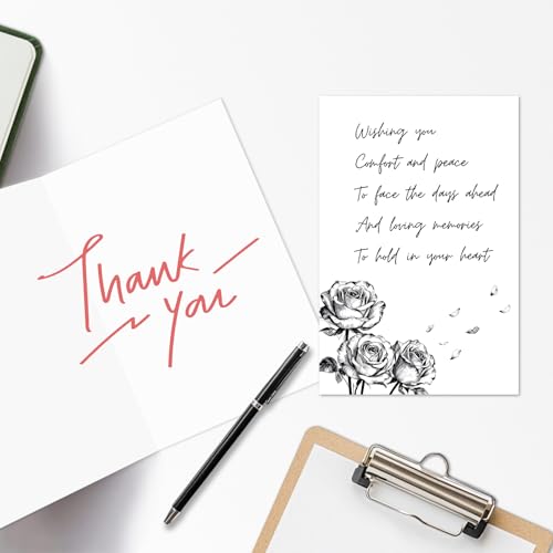 Rose Sympathy Card for Loss of Loved One, Blank Inside | 300 GSM rose sympathy card with a blank inside and red envelope, designed to offer comfort after the loss of a loved one - color: Luxury