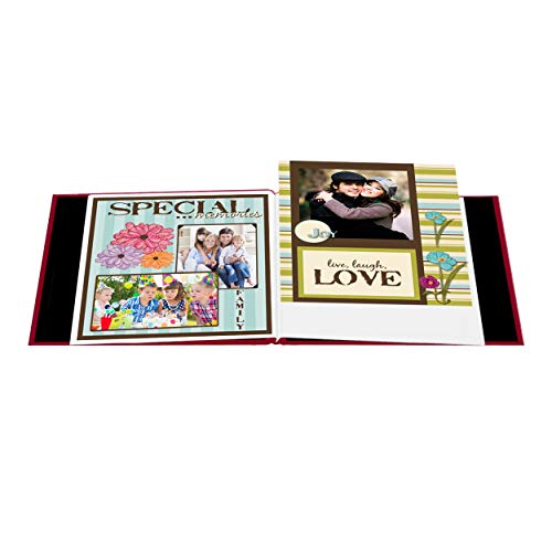 Pioneer 8 Inch by 8 Inch Postbound Fabric Frame Cover Memory Book, Re - color: Apple Red, size: 8"x8"