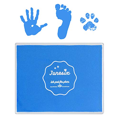 Ink Pad, 5x4'' Washable Non-Toxic Ink Stamp Pad for Baby Footprint Handprint, Sky Blue - color: Sky Blue