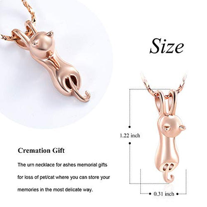 Imrsanl Pet Cremation Jewelry for Ashes Cat Urn Necklace - color: Rose Gold
