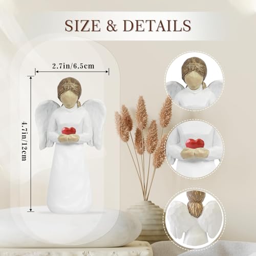 Guardian Angel Figurines for Women, Healing Angel Statue Home Decor | Thanksgiving Christmas Birthday Gifts Resin Angel Ornaments, Hand-Painted Sympathy Gifts for Loss of Loved One - style: Angel - Holding Heart