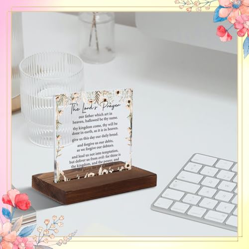 The Lord's Prayer Acrylic Plaque, Inspirational Gift for Christian Friends, Meaningful Gift for Believers, Christian Faith Art, Transparent Acrylic Plaque, XXD180 - style: The Lord's Prayer