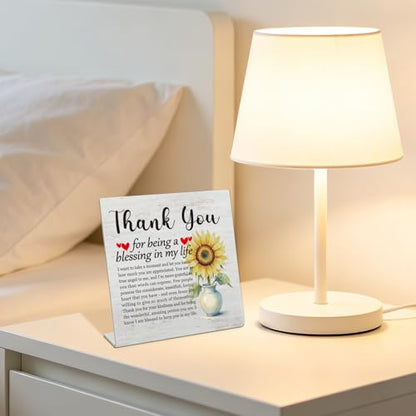 Stainless Steel Desk Plaque with Sunflower Design, Thoughtful Thank You Gift for Husband, Wife, Blessing Gratitude Gift for Boyfriend, Girlfriend, Motivational Desk Decor for Home HDESK19 - style: Husband, Wife