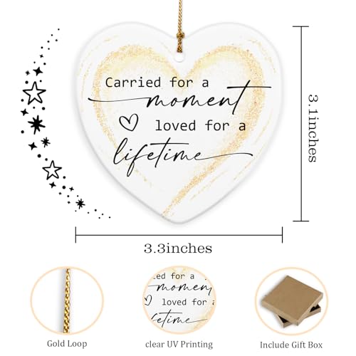 Miscarriage Gifts for Mothers Fathers Parents Loss of Angel Baby Memorial Gift Infant Loss Memorial Gifts Miscarriage Memorial Ornament 2026 Baby in Heaven Sympathy Gift Ceramic Ornaments - style: Carried for a moment