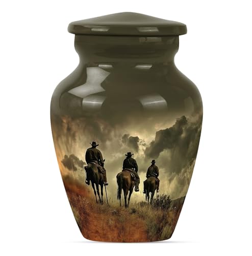 Cowboy Urn - Keepsake Urns for Human Ashes - Urn for Human Ashes - Ashes Urn - Cremation Urn for Ashes - Adult Urns for Human Ashes Men (3 inch Pack of 1) - size: #2 (Set of 1)