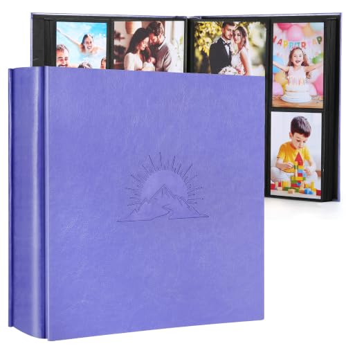 DazSpirit 4x6 Photo Album, 1000 Pockets, Leather Cover with Slip-In Pages - color: Purple, size: 1000 Pockets