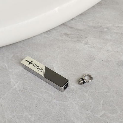 Bar Urn Necklaces for Ashes for Men Women Cremation Urn Jewelry Cross Cube Ash Necklace Memorial Keepsake Pendant Human Ashes Holder - color: Cross Mom