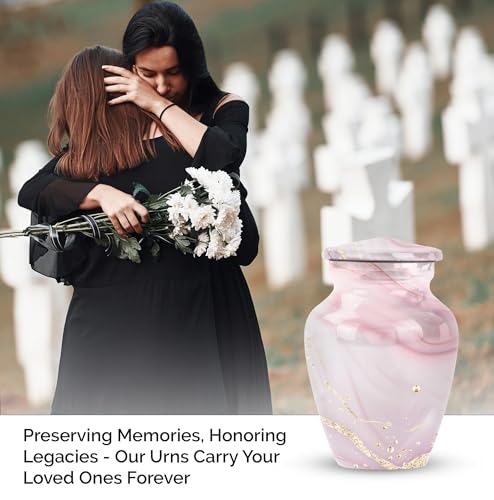 Blush Pink Abstract Cremation Urn for Human Ashes - color: Blush Pink Classic, size: 3 Inch - Pack of 1