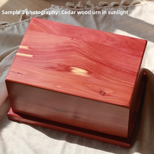 Cedar Wooden Urn for Human Ashes, Large Urn for Adult Up to 200lbs