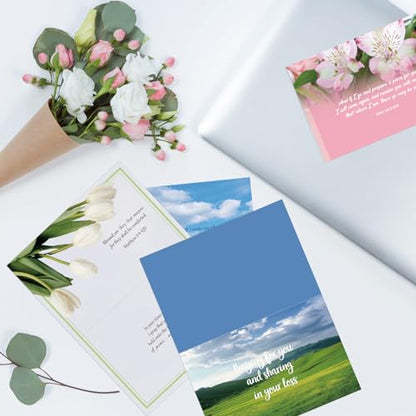 32 Pcs Christian Sympathy Cards with Scripture Religious Bereavement Cards | Assorted, Faith Based Condolence Card with Envelopes, Express Your Condolences