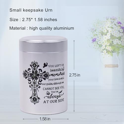 3 Inches Small Urns for Human Ashes Set of 8 - Mini Urns for Sharing - Small Keepsake Urns Memorial Ashes Holder-Cross - size: Set of 8-flower cross