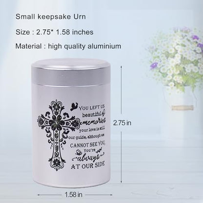 3 Inches Small Urns for Human Ashes Set of 8 - Mini Urns for Sharing - Small Keepsake Urns Memorial Ashes Holder-Cross - size: Set of 8-flower cross