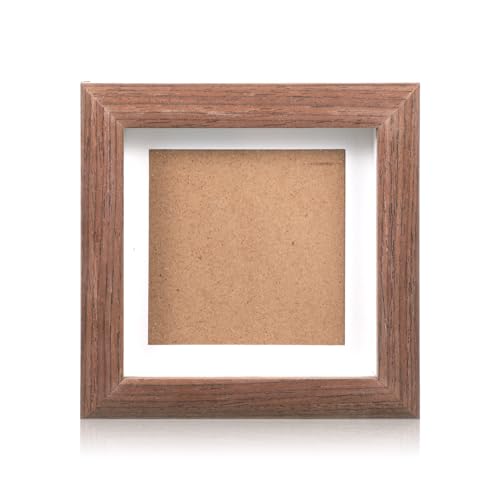 3.5x3.5 Shadow Box Picture Frame, Small Shadow Box Solid Wood Picture Frame ShadowBox Display Case Pictures Frames Hang Memory Boxes Sports Memorabilia, Awards, Medals, Wedding, Tickets and Photos