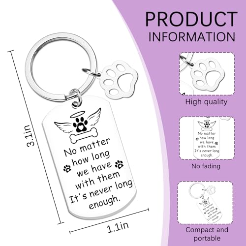 Pet Memorial Keychain Sympathy Gift for Loss Of Dog | Dog Memorial Keychain Bereavement Gifts for Loss Of Pet