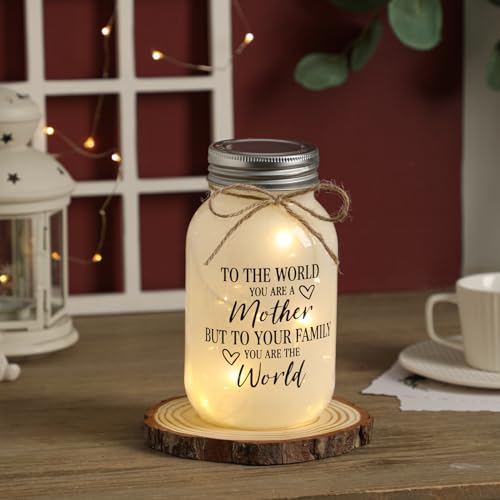 Maracco Meaningful Gifts for Mom from Daughter and Son, 30oz Large Mason Jar Night Lights for Mom, Thank You Mama, Birthday Gifts for Mother, I Love You Mama Gift - color: mother