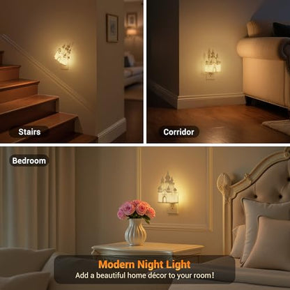 JandCase Night Lights Plug into Wall, 3D Printed Castle Night Light - color: Castle-3000K, size: 1 Pack