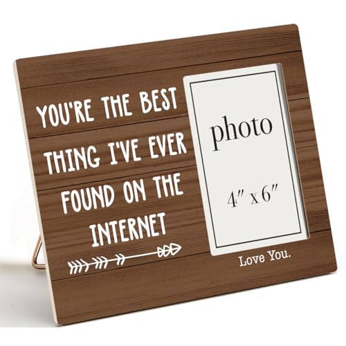 You Are the Best Thing I've Ever Found on the Internet Wood Photo Frame | Couple Picture Frame, Girlfriend, Boyfriend, Couple Gifts, Love Picture Frame, 4 x 6 Inch Photo - color: Best Thing