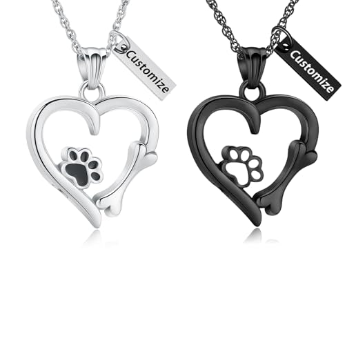 Pet Cremation Jewelry Heart Urn Necklace for Dog Cat Ash Keepsake | Pet Cremation Jewelry for Ashes Heart Stainless Steel Keepsake Memorial Jewelry Ashes Necklaces for Dog Cat Pet ﻿ - color: Customize