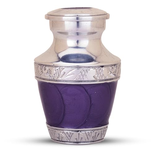 Purple Small Urns for Human Ashes/Mini Urn/Cremation Keepsakes for Ashes/Ash Holders for Human Ashes (Set of Six) from Keepsake Company - color: Purple Enamel