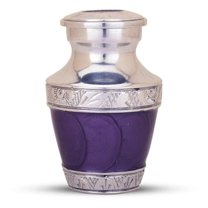 Purple Small Urns for Human Ashes/Mini Urn/Cremation Keepsakes for Ashes/Ash Holders for Human Ashes (Set of Six) from Keepsake Company - color: Purple Enamel