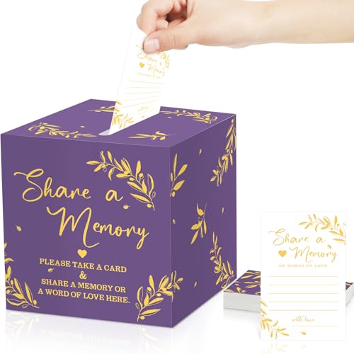 Pajean 50 Share a Memory Cards and Box, Purple Gold, Trendy - color: Purple Gold, style: Trendy