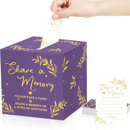 Pajean 50 Share a Memory Cards and Box, Purple Gold, Trendy - color: Purple Gold, style: Trendy