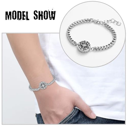 constantlife Compass Urn Bracelet for Ashes Stainless Steel Adjustable Link Bangle Cremation Keepsake Loved Ones Memorial Jewelry for Women Men - color: Silver