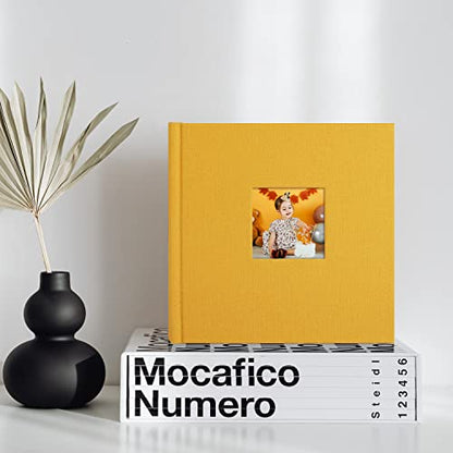 1DOT2 Small Photo Album 4x6, Hold 60 Photos with Memo, Indian Yellow - color: Indian Yellow, size: 4x6