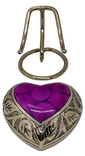 Classic Heart Shape Keepsake Urn for Human Ashes – With box and Stand - Lovely Purple Color 7 cms high