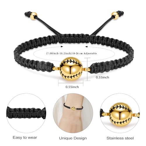 Hearbeingt Baseball Urn Bracelet for Ashes Cremation Jewelry for Women Men - color: Gold