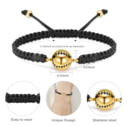 Hearbeingt Baseball Urn Bracelet for Ashes Cremation Jewelry for Women Men - color: Gold