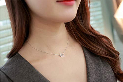 Baydurcan Friendship Anchor Butterfly Good Luck Elephant Necklace for Women - style: Papercrane