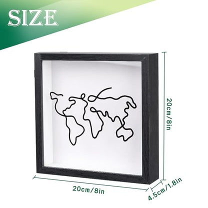 Travel Adventure Archive Shadow Box for Memories, 8 Inch Shadow Display Cases with Slot on Top, Concert Ticket Stub Memory Top Loading Keepsake Box, Travel Gift Frame