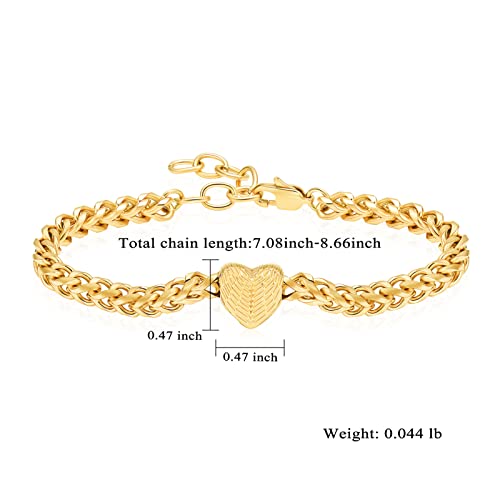 Heart Urn Link Bracelet for Ashes for Women Stainless Steel Cremation Jewelry Adjustable Keepsake Bangle Memorial Gift - color: C