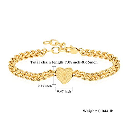 Heart Urn Link Bracelet for Ashes for Women Stainless Steel Cremation Jewelry Adjustable Keepsake Bangle Memorial Gift - color: C