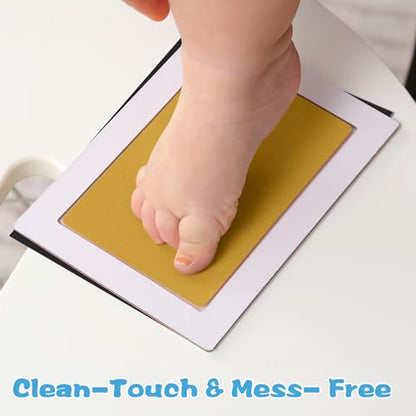 Baby Handprint and Footprint XL Size Kit,Baby Handprint Ink Pads,Gift - color: Gold