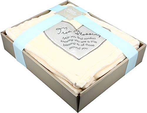 Pavilion Gift Company Blessing Blanket, Cream, Cotton, 50"x60" - style: True Blessing