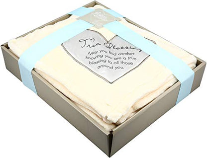 Pavilion Gift Company Blessing Blanket, Cream, Cotton, 50"x60" - style: True Blessing