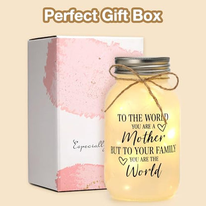 Maracco Meaningful Gifts for Mom from Daughter and Son, 30oz Large Mason Jar Night Lights for Mom, Thank You Mama, Birthday Gifts for Mother, I Love You Mama Gift - color: mother