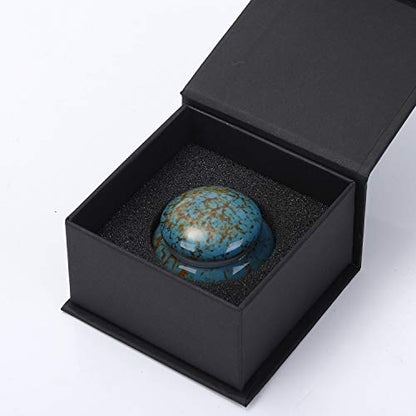 Small Urn for Human Ashes - 1.6'' Handicrafted Urn - Beautiful Tiny Keepsake Urns - Mini Urn Made of Ceramic - Hold 1.2 Cubic Inches of Ashes (Blue) (Blue) - color: Blue
