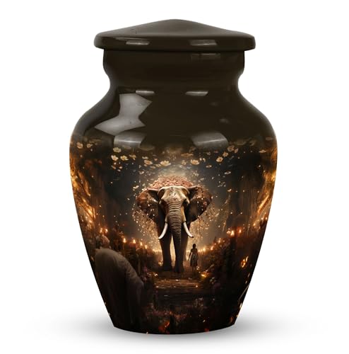 Elephant Urn for Human Ashes Adult Female-Keepsake Urn for Human Ashes Male | Funeral urns for human ashes adult male and female - small Urn for man and women 3 Inch 1 Pcs - color: Elephant Ashes