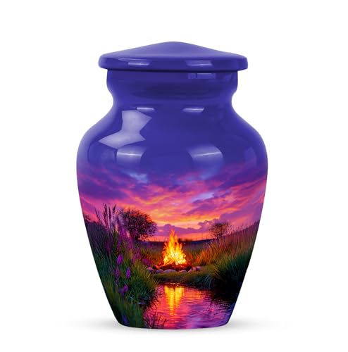 Urns for Ashes, Keepsake Urn for Human Ashes, Campfire Funeral Cremation Urns for Human Ashes, Memorial Gift for Brother, 3 Inch - color: Campfire 2, size: 3"Keepsake-1