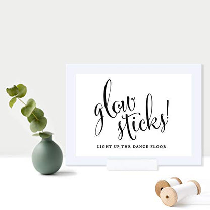 Andaz Press Wedding Framed Party Signs, Formal Black and White, 5x7-inch, Glow Sticks Light Up the Dance Floor, 1-Pack, Includes Frame - color: Activity Glow Sticks