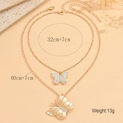 Silver/Gold Plated Angel Wing Pendant Necklace for Women Men | 18K Gold Guardian Angel Wings Feather Necklace Stainless Steel Simple Minimalist Necklaces Birthday Christmas Jewelry Gifts - color: Gold Butterfly